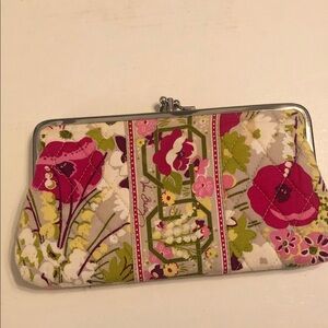 Vera Bradley Make Me Blush Floral Clutch  - Pink and Green